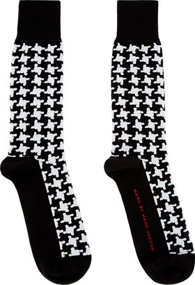 Marc by Marc Jacobs Black & White Houndstooth Spud Socks