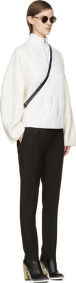 3.1 Phillip Lim Ivory Cable Knit Panel Sweater