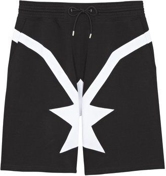 Givenchy Black printed cotton jersey shorts