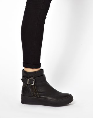Bronx Flat Leather Ankle Boots