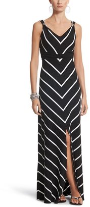 White House Black Market Sleeveless Stripe Print Maxi Dress