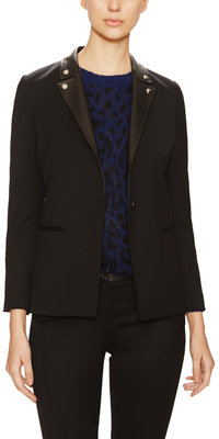 The Kooples Wool Blazer with Leather Lapel