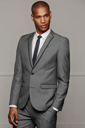 Next Grey Slim Fit Tipped Edge Suit: Jacket