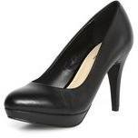 Dorothy Perkins Womens Leather Black Platform Court shoes- Black