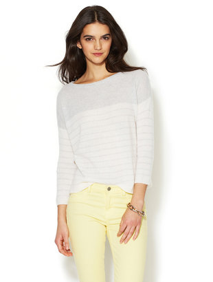 Rema Cashmere Striped Color Block Crewneck Sweater
