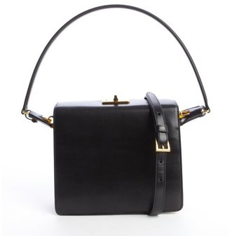 Prada black and yellow leather convertible structured bag