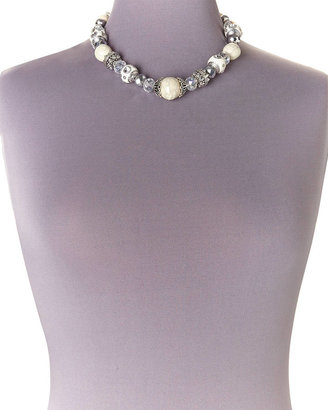 Shelley THE LINE White & Silver-Tone Necklace