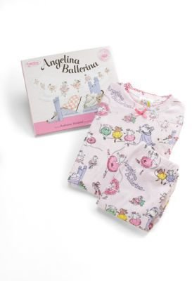 Angelina Ballerina Books To Bed Toddler's & Little Girl's Three-Piece PJs & Book Set