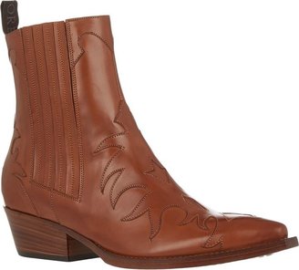 Sartore Women's Western Ankle Boots-Brown