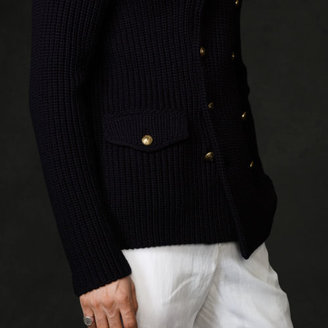 Ralph Lauren Purple Label Double-Breasted Sweater Blazer