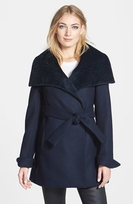Trina Turk 'New Jane' Wool & Alpaca Blend Trim Wrap Coat