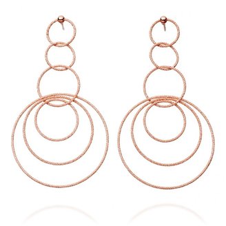 Rose Gold Sparkle Circle Earrings