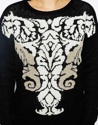 B.young Brocade Pattern Sweater