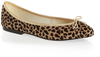 French Sole Women's India Leopard Ponyhair/ Gold Trim Shoes