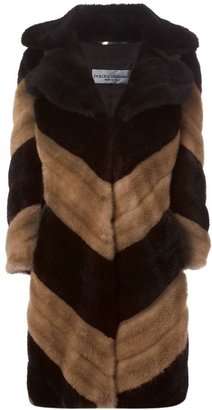 Dolce & Gabbana Vintage artificial fur striped coat