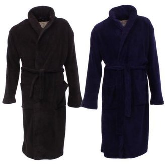 Roche Mens Pierre Soft Fleece Dressing Gown Plain Fleece Robe In 2 Colours