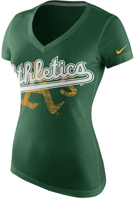 Nike Women's Short-Sleeve Oakland Athletics V-Neck T-Shirt