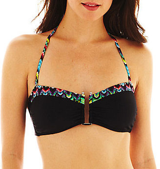 JCPenney a.n.a Underwire Bandeau Pushup Bra Swim Top