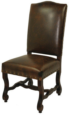 Moti Furniture True Leather High Back Side Chair