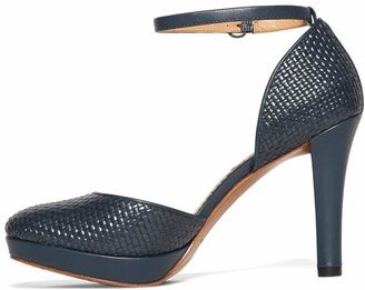 Brooks Brothers Woven Calfskin Ankle Strap Heels
