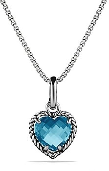 David Yurman Cable Heart Pendant with Hampton Blue Topaz