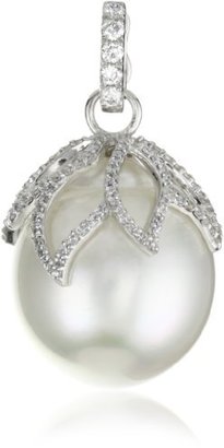 Katie Decker "Lotus" 18k Diamond and South Sea Pearl Pendant Necklace