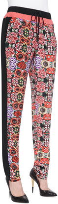 Rebecca Minkoff Malone Floral-Print Silk Pants