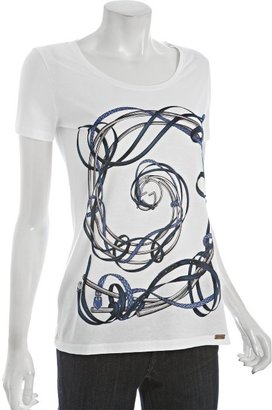 Gucci white cotton ribbon graphic t-shirt