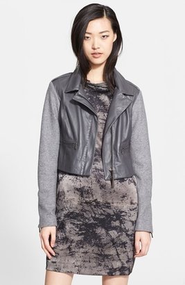 Fabiana Filippi Leather & Flannel Moto Crop Jacket