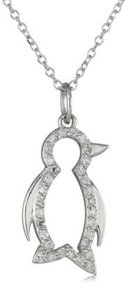 KC Designs Trinkets" 14k White Gold and Diamond Penguin Pendant Necklace