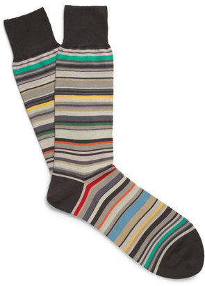 Paul Smith Striped Cotton-Blend Socks