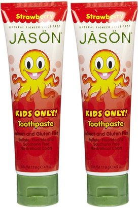 Jason Kids Only! Toothpaste with Calcium Carbonate-Strawberry-4.2 oz, 2 pack