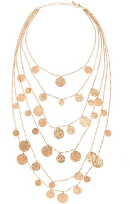 Charm & Chain Piper Strand Hammered Gold Coin Layering Necklace