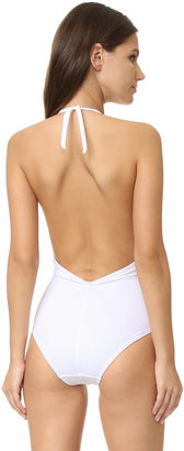 Karla Colletto Plunge Back One Piece Swimsuit