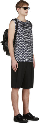 J.W.Anderson Navy & White Sleeveless Embroidered Top