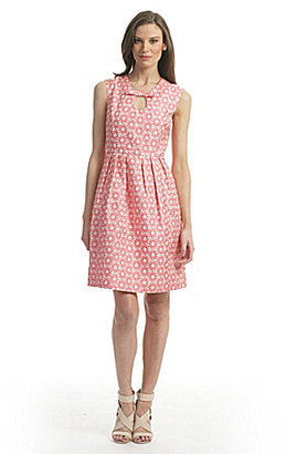 Badgley Mischka Belle Daisy Jacquard Fit-and-Flare Dress