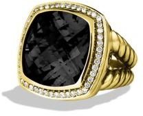 David Yurman Albion Ring with Black Onyx and Diamonds in Gold