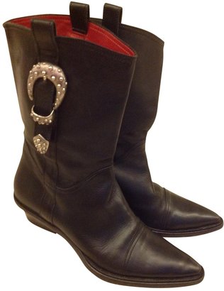 Cesare Paciotti Black Leather Boots