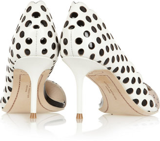 J.Crew + Sophia Webster cutout leather and printed twill pumps