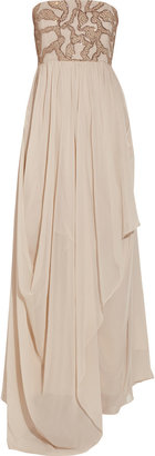 Alice + Olivia Bess embellished silk gown