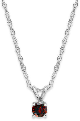 Macy's 10k White Gold Red Diamond Pendant Necklace (1/6 ct. t.w.)