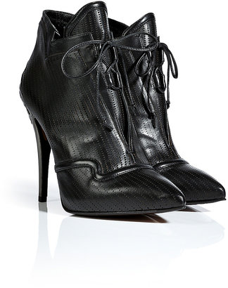 Fendi Metal Embellished Stiletto Ankle Boots in Black/Grey Gr. 35
