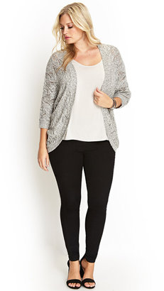 Forever 21 FOREVER 21+ Heathered Open-Knit Cardigan