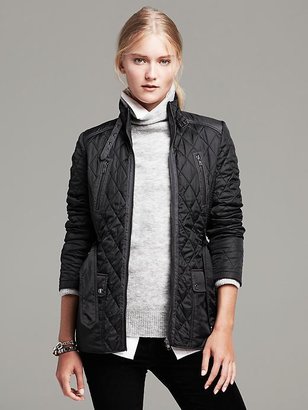 Banana Republic Quilted Black Field Jacket