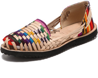 ONE by Ix Style Woven Leather Huarache Flats