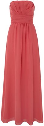 Ariella Ruched bodice strapless long dress