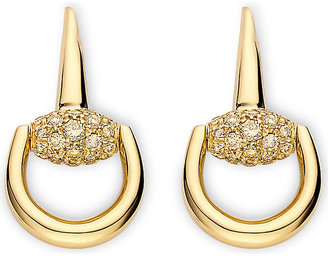 Gucci Horsebit 18ct Gold and Diamond Earrings