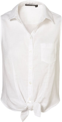 Topshop Sleeveless Tie Front Shirt