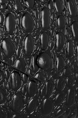 Alaia Croc-effect patent-leather pouch