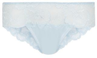 New Look Kelly Brook Light Blue Floral Lace Panel Brazilian Briefs